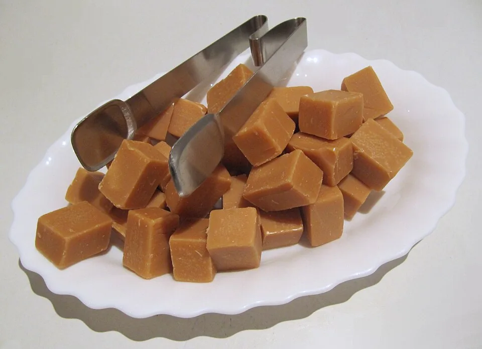 Chunks of English fudge on a plate