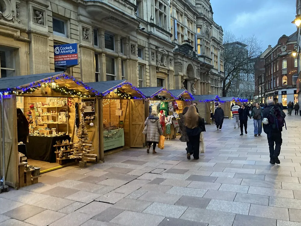 Cardiff Christmas Market in 2024; historical view