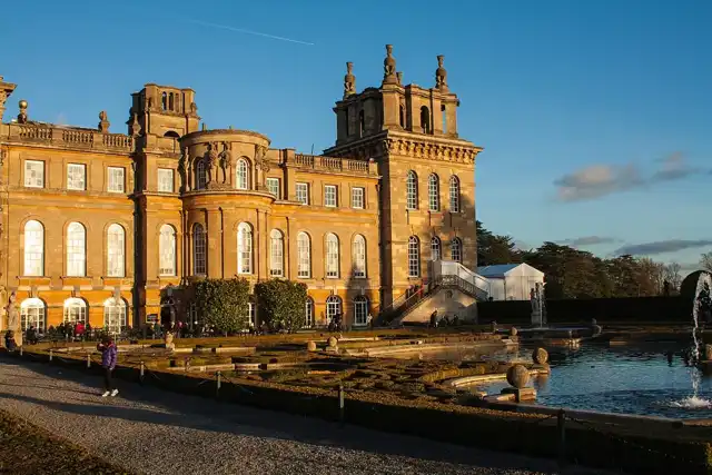 Blenheim Palace and its formal garden in winter 2012; an archive setting photograph