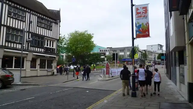 Swansea city-centre setting near the Dragon Hotel; not a hotel photograph