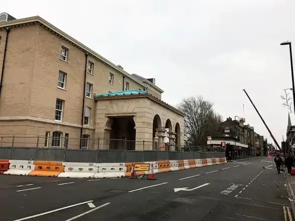 Historical building photograph: The rebuilt University Arms Hotel in Cambridge. Not a room photograph