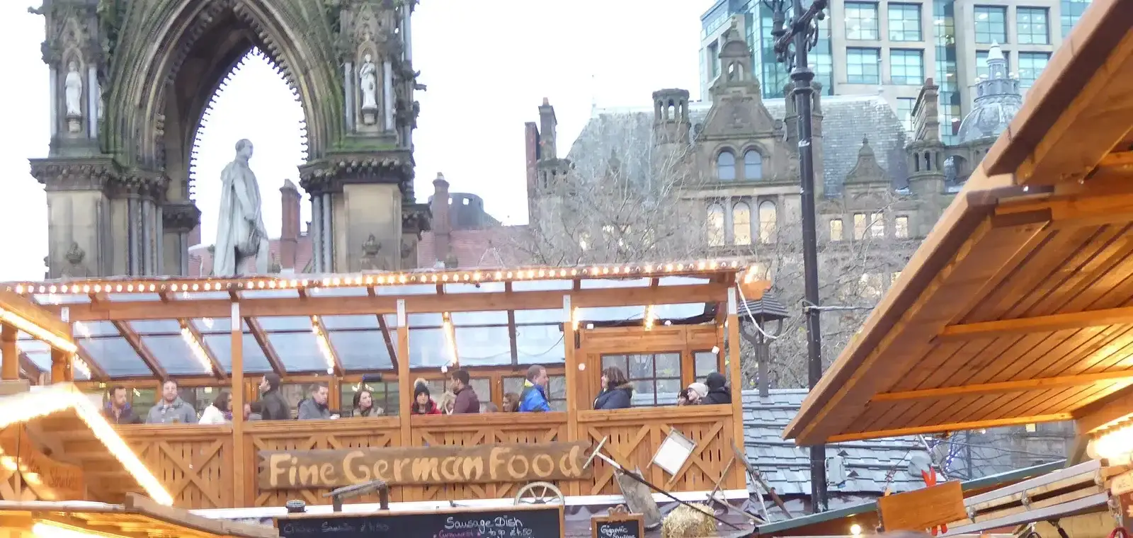 Christmas market, Albert Square, Manchester, Greater Manchester, England, December 2016