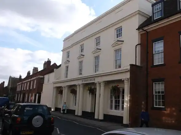 St John's House, a grade II* listed building in Lichfield, Staffordshire. Formerly a school and now a hotel