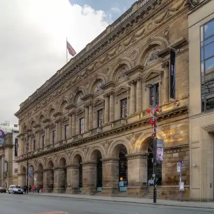 The Peter Street frontage of the Radisson Edwardian Hotel, originally built as the Free Trade Hall