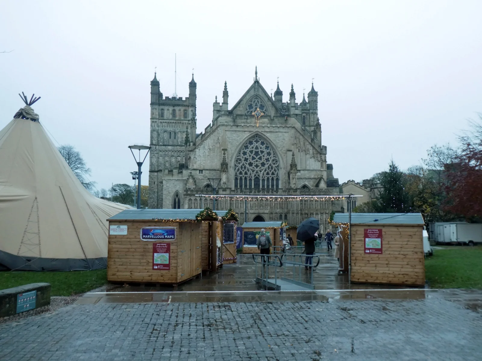 Exeter Cathedral and 2019 Exeter Christmas Market