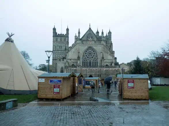 Exeter Cathedral and 2019 Exeter Christmas Market