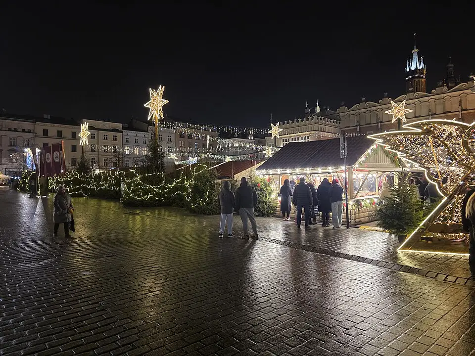 Kraków Main Market Square Christmas market in December 2025